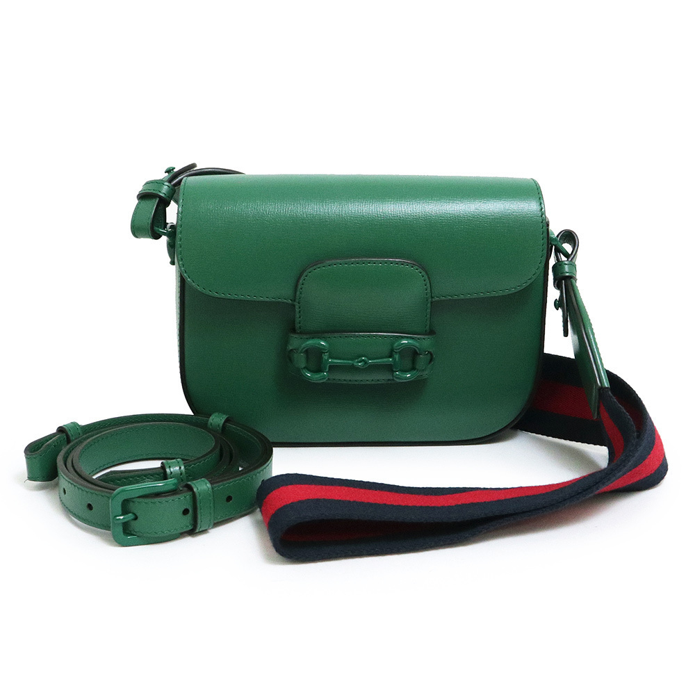 Gucci Horsebit Shoulder Bag Strap Crossbody Leather Green